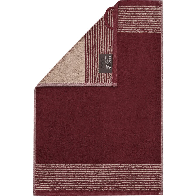 Cawö Bicolore Serviette d'invité 30x50 bordeaux