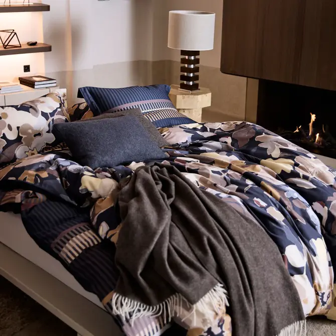 Vandyck Brume de lavande housse de couette 200x200/220 Bleu encre