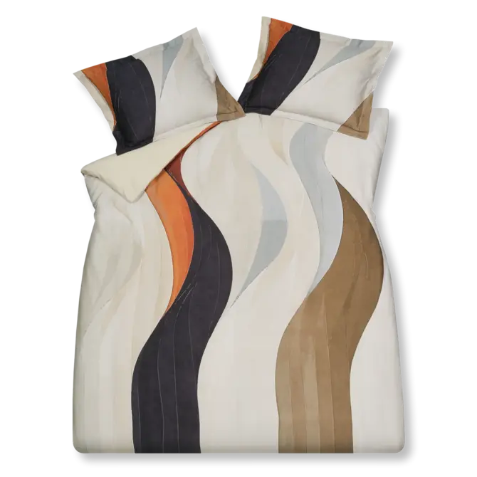 Vandyck Curva housse de couette 140x200/220 Crème Bronzé