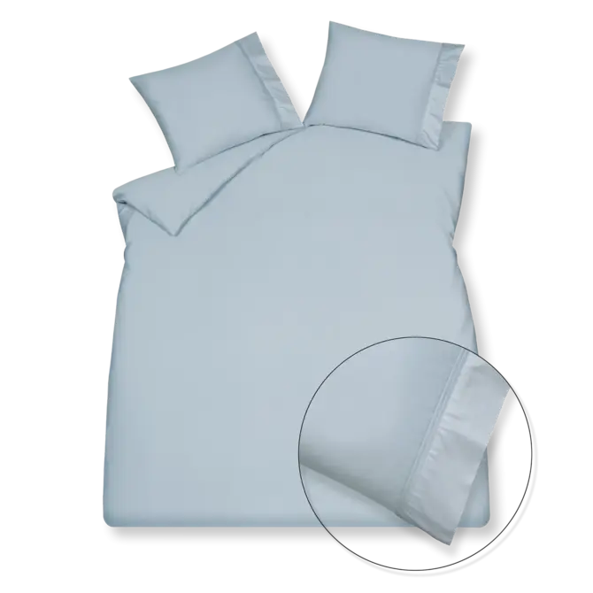 Vandyck Purity 87 Uni Satin housse de couette 200x200/220 Bleu poussiéreux