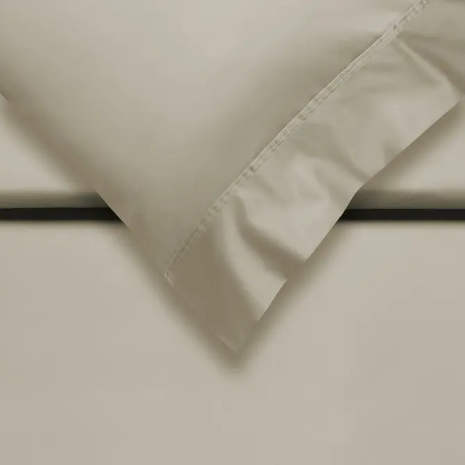 Vandyck Pureté 87 Uni Satin taie d'oreiller 60x70 Pierre