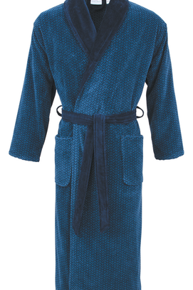 Carl Ross peignoir avec col châle 665200 bleu nuit/saphir 48/50