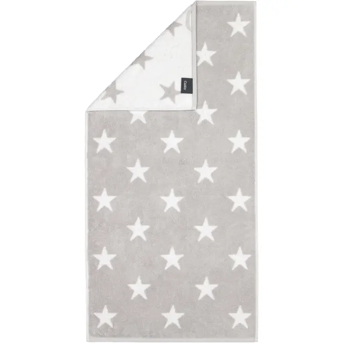 Cawö New Stars Handdoek 50x100 platin/wit