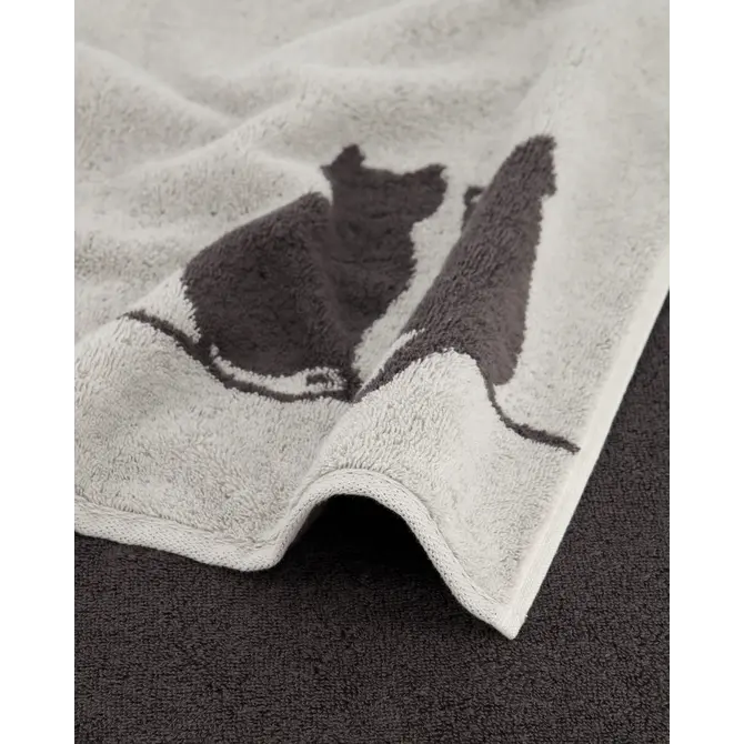 Cawö Chats mignons Drap de bain 80x150 platine/basalte