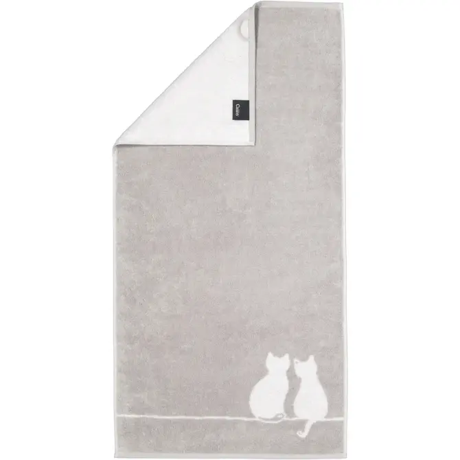 Cawö Chats mignons Drap de bain 80x150 platine/blanc