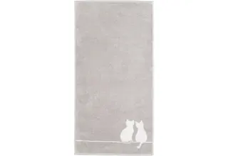 Cawö Cute Cats 6263 Serviette d'invité 30x50 platine/blanc