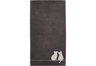 Cawö Chats mignons 6263 Serviette d'invité 30x50 basalte/platine