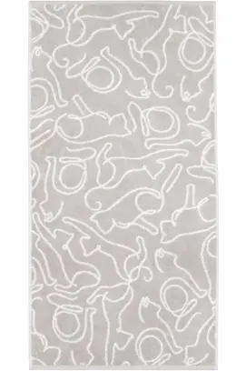 Cawö Chats mignons 6264 Serviette 50x100 platine/blanc