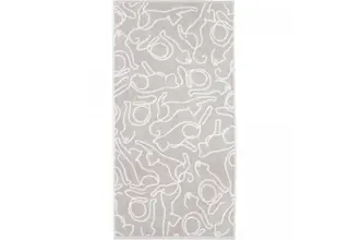 Cawö Chats mignons 6264 Drap de bain 80x150 platine/blanc