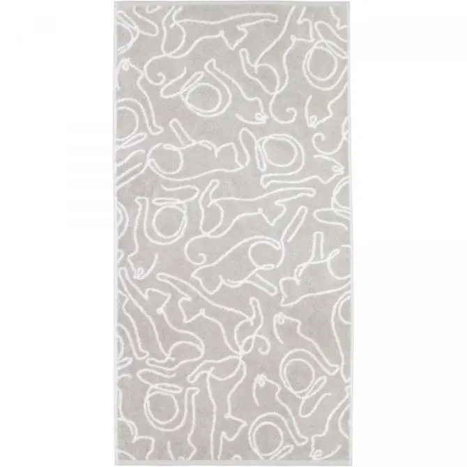 Cawö Cute Cats Badlaken 80x150 platin/wit