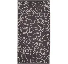 Cawö Cute Cats Serviette 50x100 basalte/platine