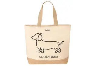 Cawö Nous aimons les chiens/ 55701 Sac 40x55 naturel/noir