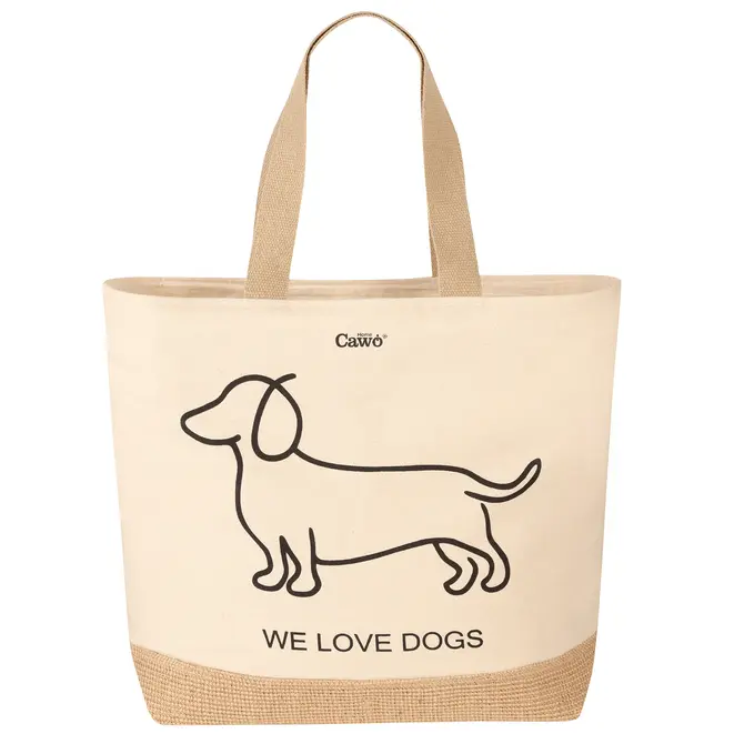 Cawö We love dogs/ Tas Tas  40x55 natur/zwart