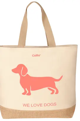 Cawö We love dogs/ 55702 Tas 40x55 natur/pink-orange