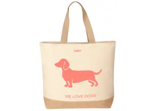 Cawö We love dogs/ 55702 Tas 40x55 natur/pink-orange
