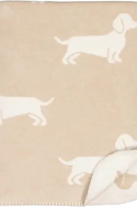 Cawö Nous aimons les chiens 62460 Plaid d'intérieur 150x200 naturel/beige