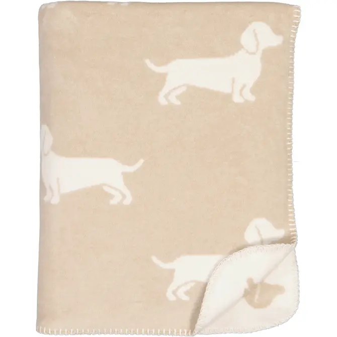 Cawö We love dogs  Woonplaid 150x200 natur/beige