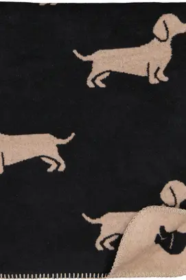 Cawö Nous aimons les chiens 62460 Plaid d'intérieur 150x200 noir/beige