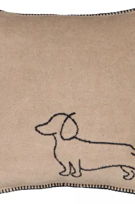 Cawö Nous aimons les chiens 62480 Kussen 50x50 noir/beige
