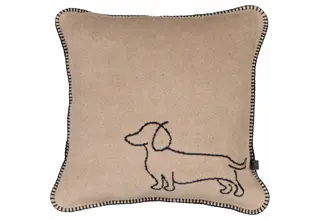 Cawö We love dogs 62480 Kussen 50x50 zwart/beige
