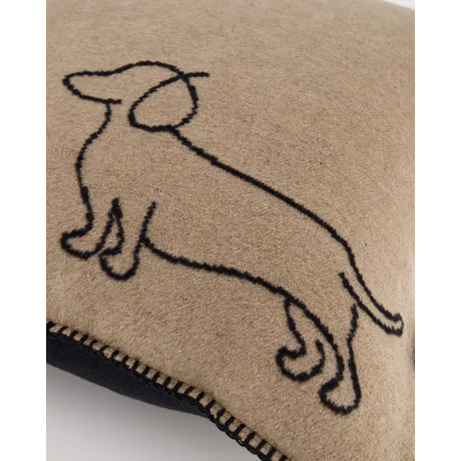 Cawö We love dogs  Kussen 50x50 zwart/beige