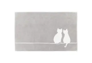 Cawö Chats mignons 6263 tapis de bain 50x80 platine/blanc