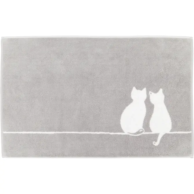 Cawö Chats mignons Tapis de bain 50x80 platine/blanc