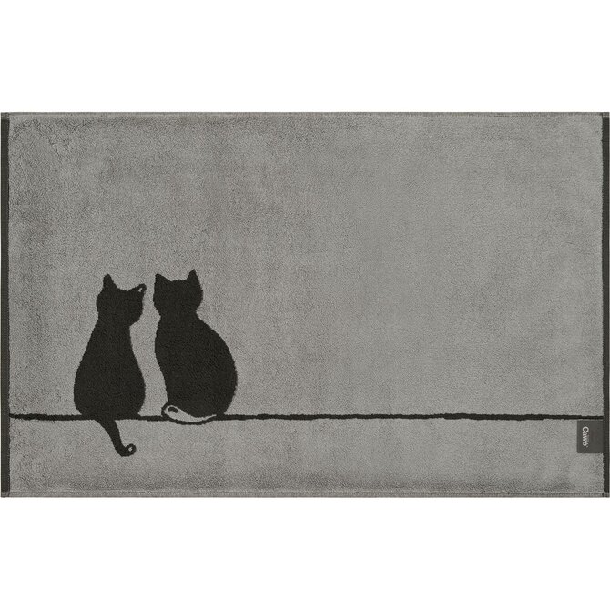 Cawö Chats mignons Tapis de bain 50x80 basalte/platine