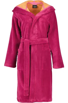 Cawo Dames Badjas met Capuchon  845 pink-orange 34