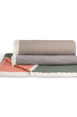 Dommelin Plaid Bravio Coton-Laine 300gr Noix de muscade 140x200 cm