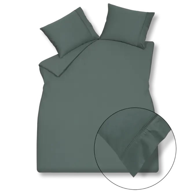 Vandyck Purity 87 Uni Satin taie d'oreiller 60x70 Vert foncé