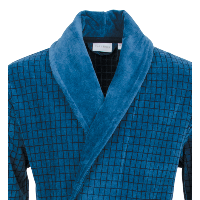 Carl Ross Peignoir homme avec col châle 664200 saphir/bleu nuit 60/62