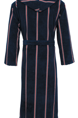 Carl Ross Peignoir homme avec capuche 663300 bleu nuit/rouge profond 52/54