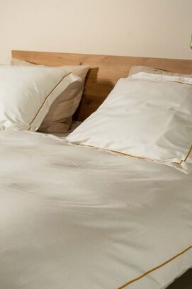 Kayori Arida Housse de couette Satin de coton 240x200/220 Blanc