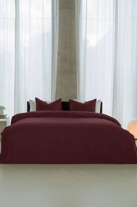 Kayori  Saya  Dekbedovertrek  Katoensatijn  240x200/220  Burgundy