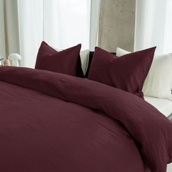 Kayori  Saya  Housse de couette  Satin de coton  240x200/220  Bordeaux