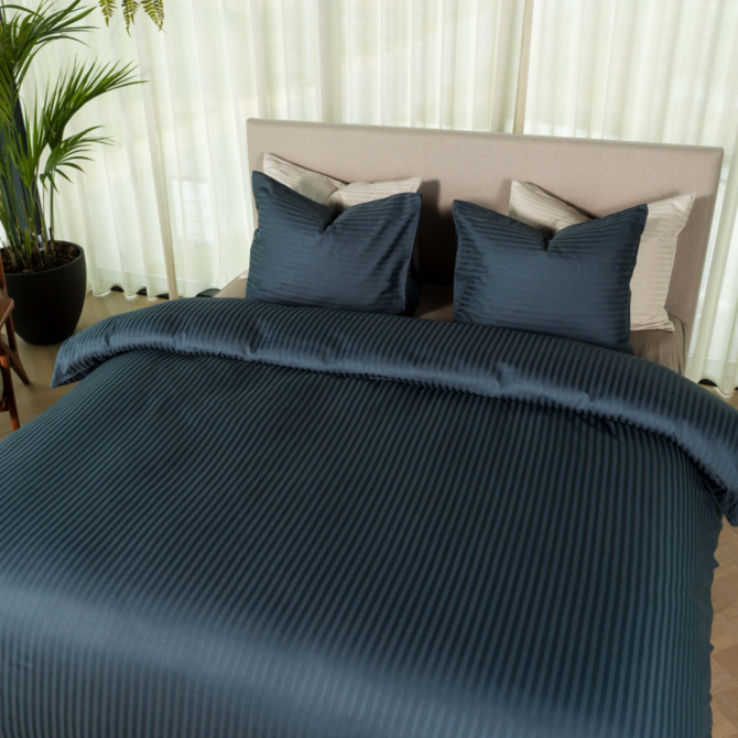 Kayori Elin  Dekbedovertrek  Katoensatijn  140x200/220  Denim