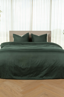 Kayori Elin  Housse de couette  Satin de coton  140x200/220  Vert foncé