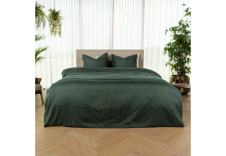 Kayori Elin  Housse de couette  Satin de coton  140x200/220  Vert foncé