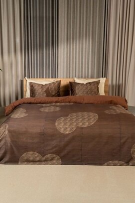 Kayori Jiro Housse de couette Satin de coton 240X200/220 Marron