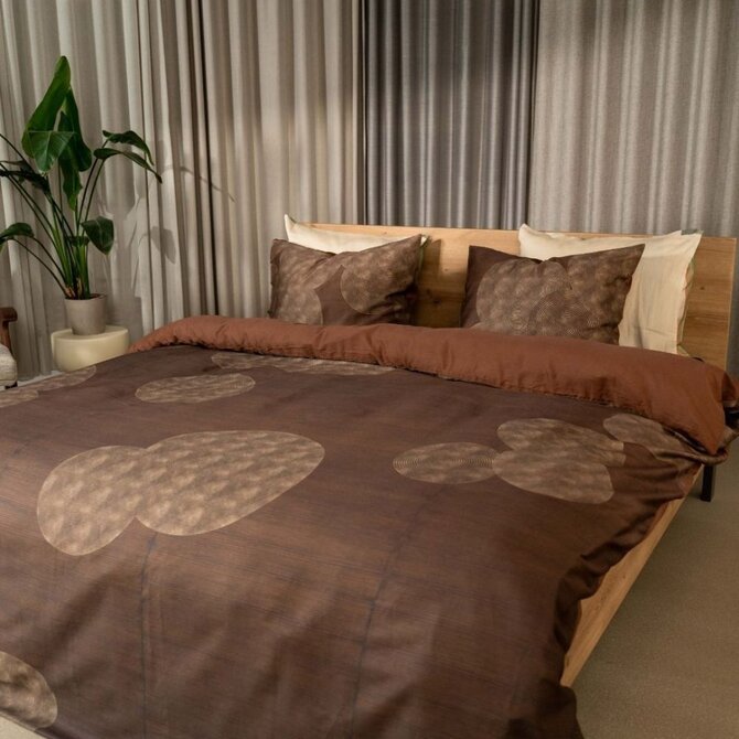 Kayori Jiro Housse de couette Satin de coton 240X200/220 Marron