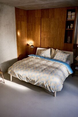 Auping Seaside Grid housse de couette 240x200/220 Bleu clair