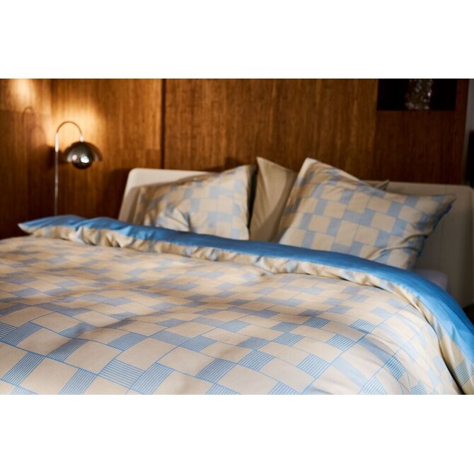 Auping Seaside Grid housse de couette 240x200/220 Bleu clair