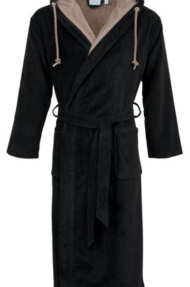 Carl Ross Unisexe peignoir à capuche 661300 kaki foncé/noir profond XL