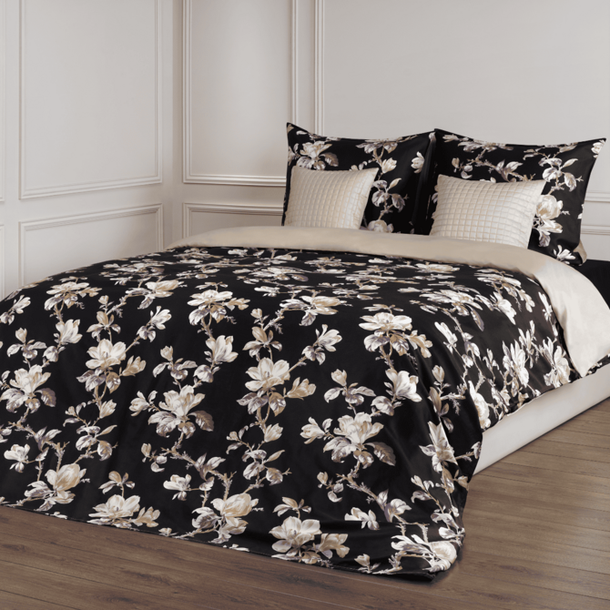 Dommelin Housse de couette Magnolia Satin 400tc Noir 240x200/220 cm