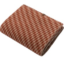 David Fussenegger MERANO plaid en mélange de laine Pied de Poule (GRS) terre cuite 200x160cm