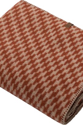 David Fussenegger MERANO wool-blend throw Pied de Poule (GRS) terracotta 200x160cm