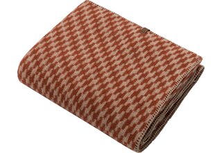 David Fussenegger MERANO plaid en mélange de laine Pied de Poule (GRS) terre cuite 200x160cm