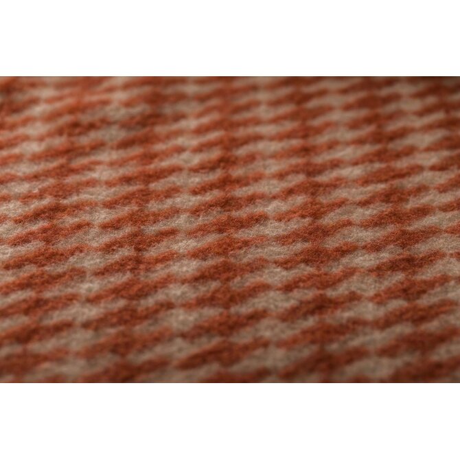 David Fussenegger MERANO wool-blend throw Pied de Poule (GRS) terracotta 200x160cm
