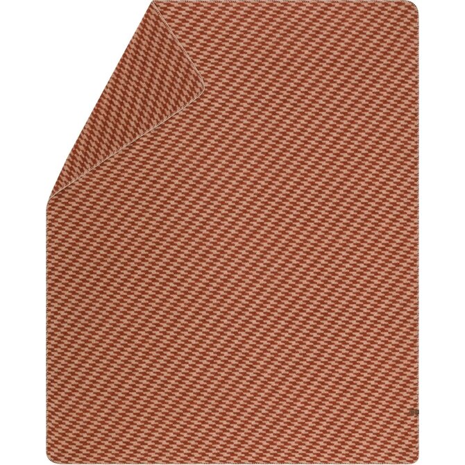 David Fussenegger MERANO plaid en mélange de laine Pied de Poule (GRS) terre cuite 200x160cm